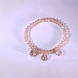 Három virágos sárga csehgyöngy karkötő